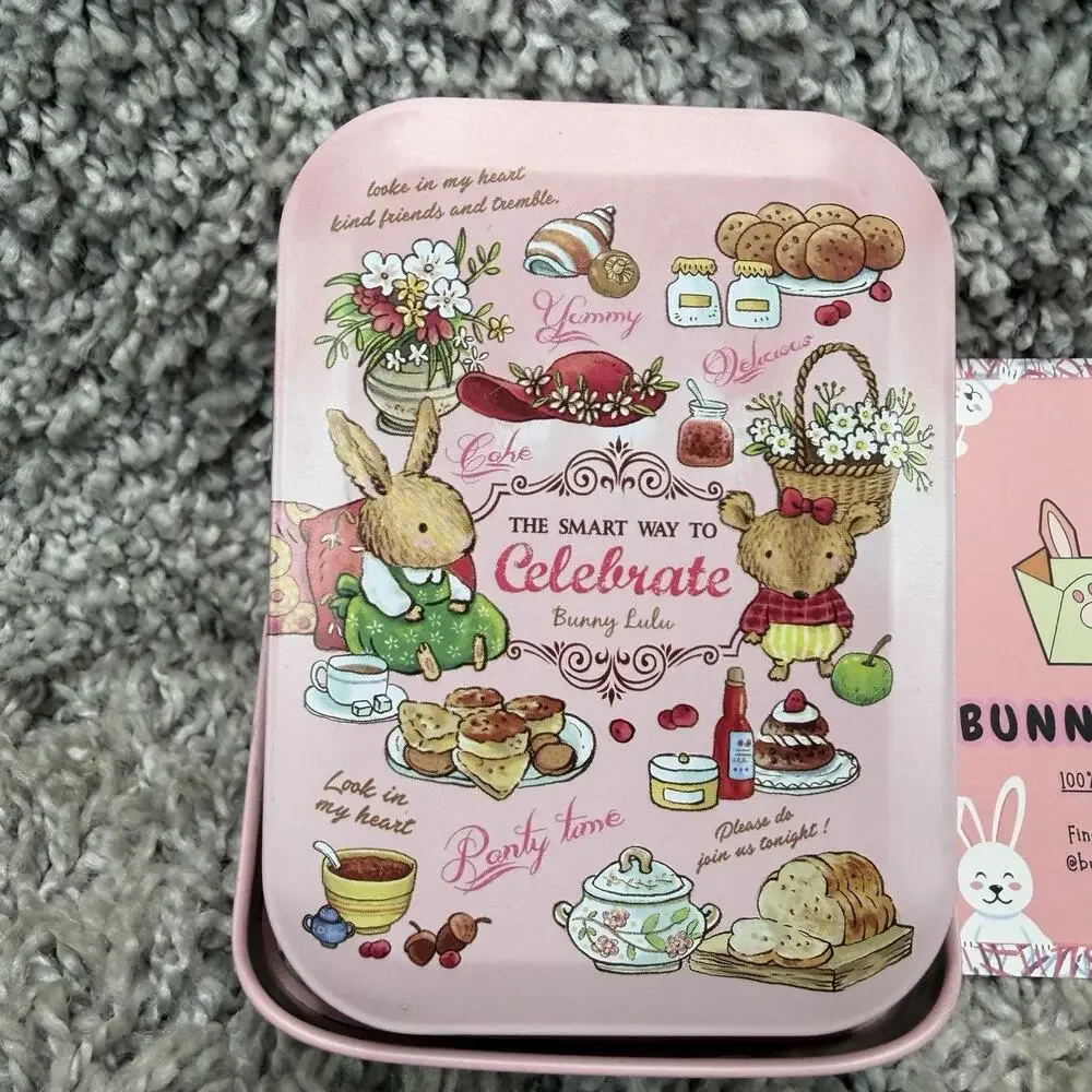 Bunny Lulu Keychain With Tin New Bunny Keychain Rabbit Fur Pink Soft Brand New